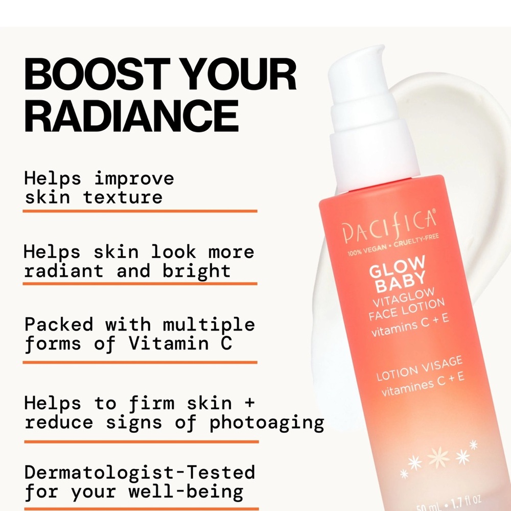 Pacifica Glow Baby | Vitaglow Face Lotion | Vitamins C & E | Vegan Cruelty-Free - Picture 4 of 12